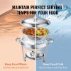VEVOR Chafing Dish Buffet Set, 6 Qt 4 Pack, Stainless Steel Chafer with Full Size Pan