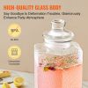 VEVOR Beverage Dispenser, 2.5 Gallon Drink Dispensers for Parties, Glass Juice Dispenser with Stand, Stainless Steel Spigot