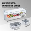 VEVOR Refrigerated Condiment Prep Station, 135 W Countertop Refrigerated Condiment Station, with 2 1/3 Pans & 4 1/6 Pans