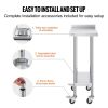 VEVOR 24 x 15 x 40 Inch Stainless Steel Work Table, Commercial Food Prep Worktable with Casters, Heavy Duty Prep Worktable