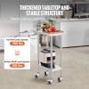 VEVOR 24 x 15 x 40 Inch Stainless Steel Work Table, Commercial Food Prep Worktable with Casters, Heavy Duty Prep Worktable