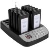 VEVOR F100 Restaurant Pager System 10 Pagers, Max 98 Beepers Wireless Calling System, Set with Vibration, Flashing and Buzzer for Church, Nurse