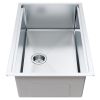 VEVOR Kitchen Sink, 304 Stainless Steel Drop-In Sinks, Undermount Single Bowl Basin with Ledge and Accessories