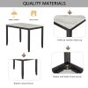 5-Piece Dining Set with Faux Marble Tabletop, Faux Marble dining table set for 4, Modern Wooden Dining Table Set for Kitchen and Dining Room