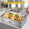 VEVOR Commercial Food Warmer, Full-Size 1 Pot Steam Table with Lid, 9.5 Quart Electric Soup Warmers, Grade Stainless Steel Bain Marie Buffet Equipment