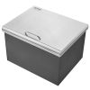 VEVOR Drop in Ice Chest, 20"L x 16"W x 13"H Stainless Steel Ice Cooler, Commercial Ice Bin with Hinged Cover, 40 qt Outdoor Kitchen Ice Bar