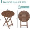 3-Piece Acacia Wood Bistro Set, Wooden Folding Patio Furniture for Garden Backyard Balcony Porch w/ 1 Coffee Table and 2 Foldable Chairs